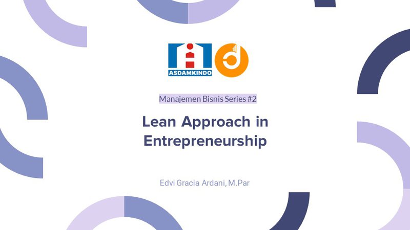 Lean Approach in Entrepreneurship