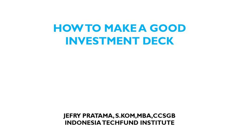 How to Make a Good Investment Deck