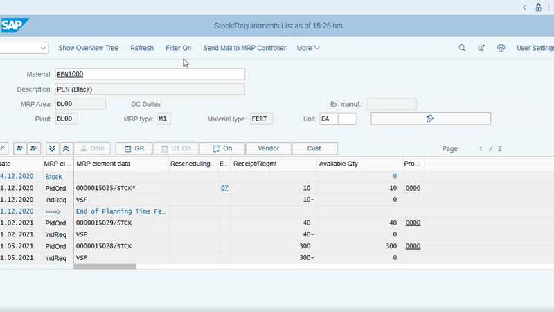 Video Stock Requirement List