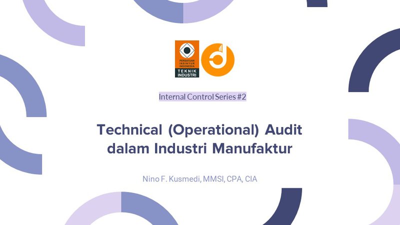 [Modul 1] Technical (Operational) Audit dalam Industri Manufaktur