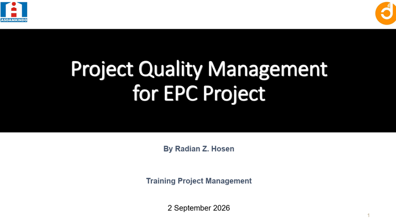 [Part 1] Project Quality Management for EPC Project