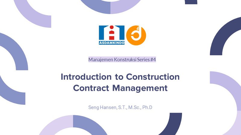 Introduction to Construction Contract Management