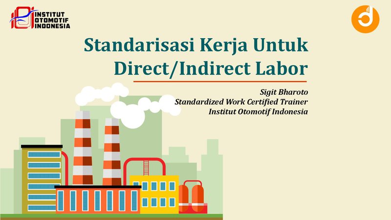 Part 3. Standardized Work untuk Direct dan Indirect Labor
