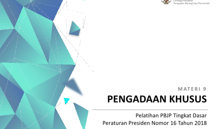 Materi 9. Pengadaan Khusus