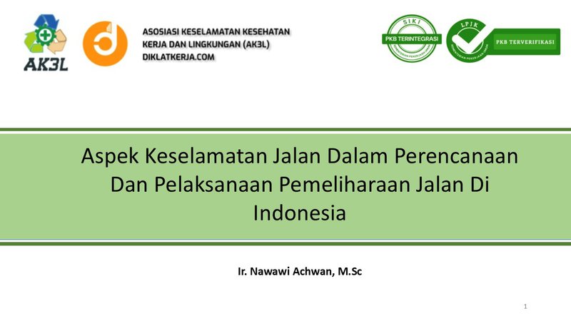 Aspek Keselamatan Jalan Part 3